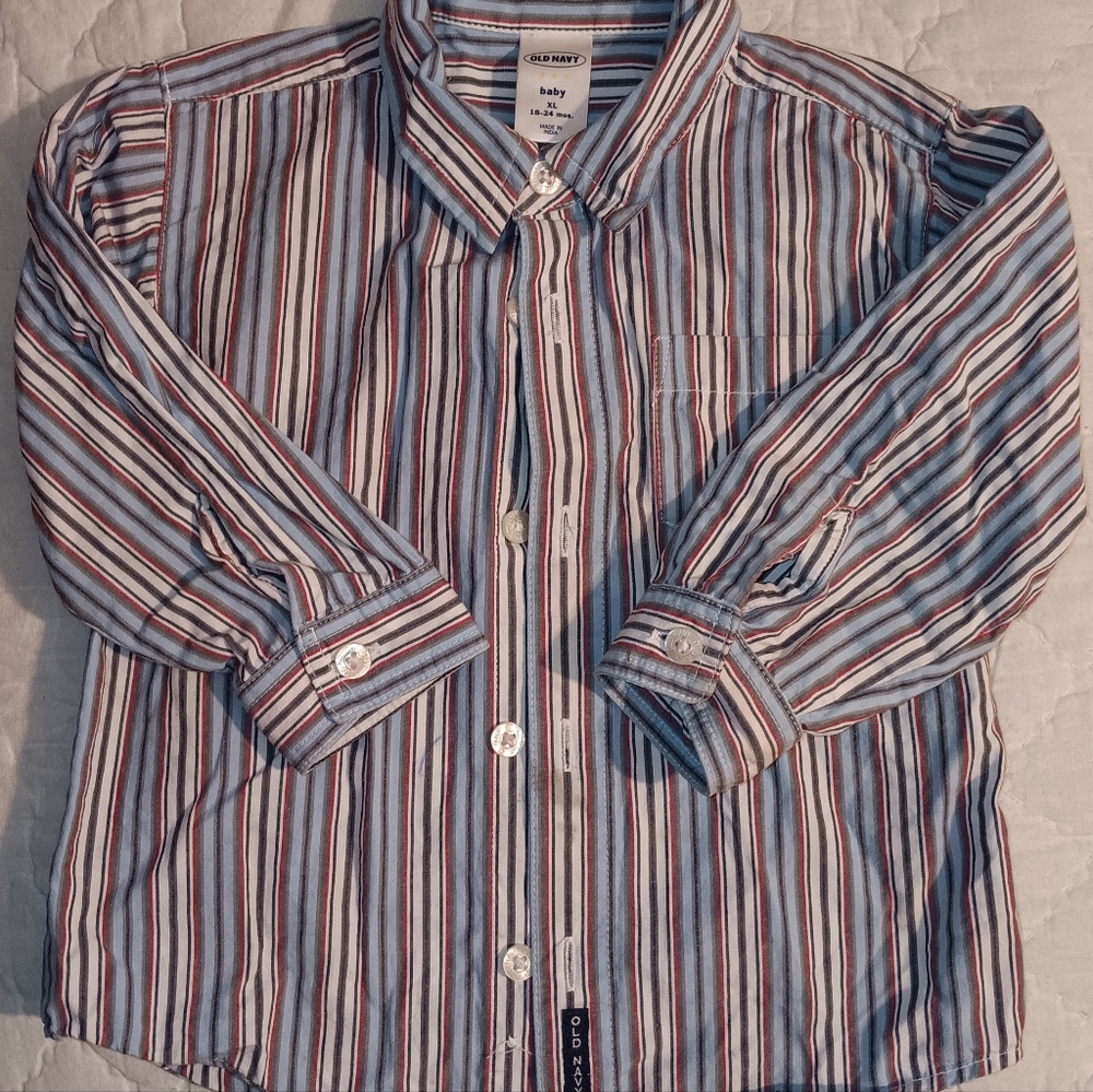 Baby boys long sleeve button up shirt